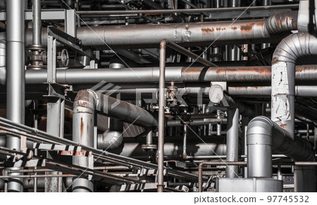 工廠中的金屬管道 [工業形象] 97745532
