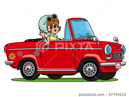 打開車和女性 97745618