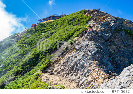 Climbing Yatsugatake in Nagano Prefecture: Aiming for the summit of Mt. Akadake from Jizo no kashira Climbing Yatsugatake in Nagano Prefecture: Aiming for the summit of Mt. Akadake from Jizo no kashira 97745682