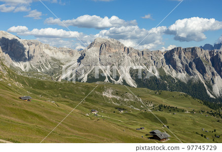 Summer Dolimites Alps high mountains panoramic view 97745729