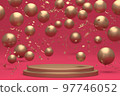 Simple product podium with holidays confetti and balloons 97746052