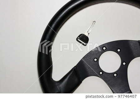 car steering wheel and key car steering wheel and key 97746407