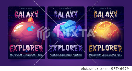 Set of planetarium banner templates 97746679
