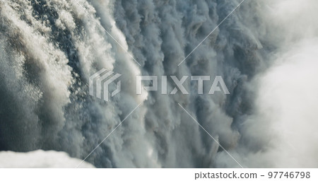 Close up of powerful Dettifoss waterfall, Iceland, Europe Close up of powerful Dettifoss waterfall, Iceland, Europe 97746798