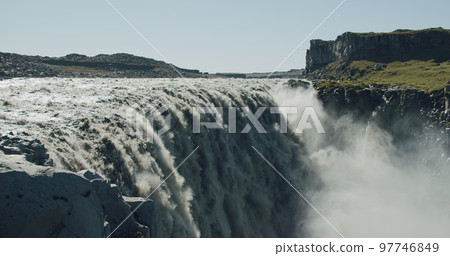 Impressive powerful Dettifoss waterfall, Iceland, Europe Impressive powerful Dettifoss waterfall, Iceland, Europe 97746849