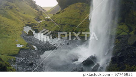 Beautiful Kvernufoss hidden waterfall in the southern region of Iceland 97746935