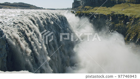 Impressive powerful Dettifoss waterfall, Iceland, Europe Impressive powerful Dettifoss waterfall, Iceland, Europe 97746943