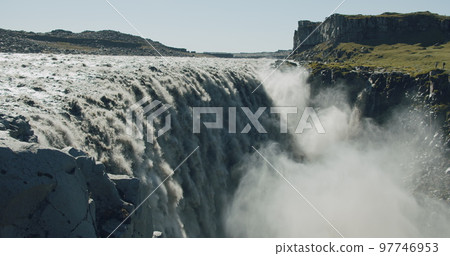 Epic and powerful Dettifoss waterfall, Iceland, Europe 97746953
