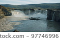 Beautiful Godafoss waterfall in sunset scene, Iceland 97746996