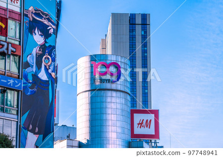 Tokyo cityscape in Japan December, Shibuya 109 etc. 97748941