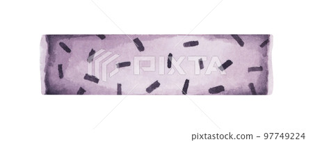Cute patterned washi tape strip. Watercolor illustration of a decorative tape. 97749224