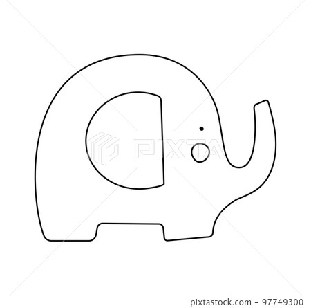 Vector hand drawn doodle sketch baby elephant isolated on white. Design for girls or boys, kids. Children illustration for fashion clothes, poster, banner Vector hand drawn doodle sketch baby elephant isolated on white. Design for girls or boys, kids. Children illustration for fashion clothes, poster, banner 97749300