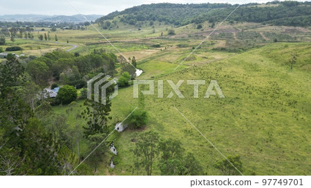 Australian countryside, drone shot Australian countryside, drone shot 97749701