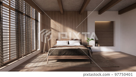 Minimalist wabi sabi interior mock up design, room muji sytle. 97750401