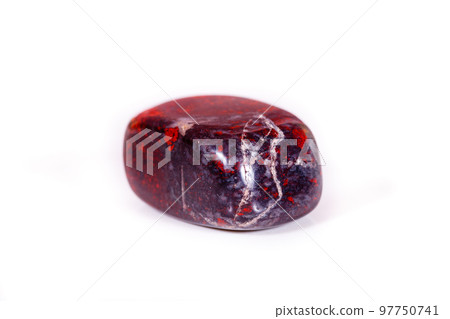 Macro mineral stone jasper hematite on white background Macro mineral stone jasper hematite on white background 97750741