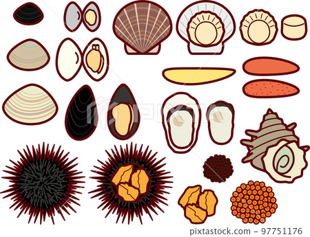 貝類和魚卵 貝類和魚卵 97751176