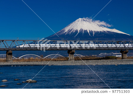 Fuji and the bullet train Fuji and the bullet train 97751303