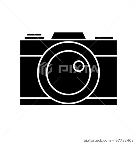 Vector flat black photo camera icon 97752402