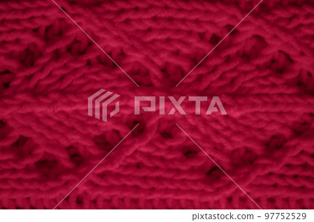 Handmade knit material with macro weave threads. Handmade knit material with macro weave threads. 97752529