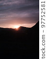 Black mountains at sunset with pink sky vertical photo 97752581