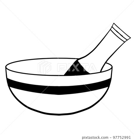 Vector illustration of singing bowl. Instrument for meditation and sound healing. 97752991