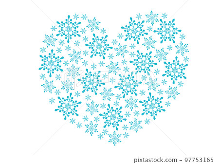 Illustration of a heart made of snowflakes_2 97753165