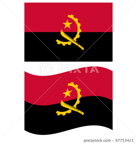 Waving flag of Angola. Angola flag on white background. flat style. 97753421