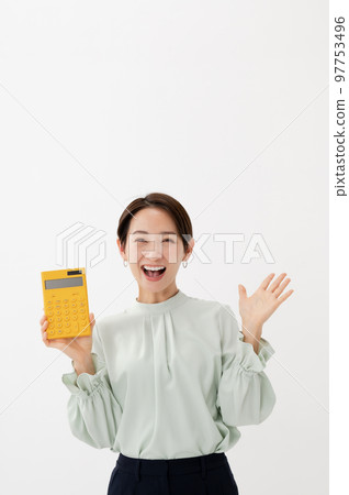 計算器驚訝的女人 97753496