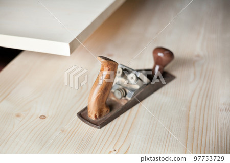 Hand plane. Joiner's (carpenter's) tool. Hand plane. Joiner's (carpenter's) tool. 97753729