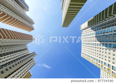 Seoul large-scale high-rise apartment low angle Seoul large-scale high-rise apartment low angle 97754590