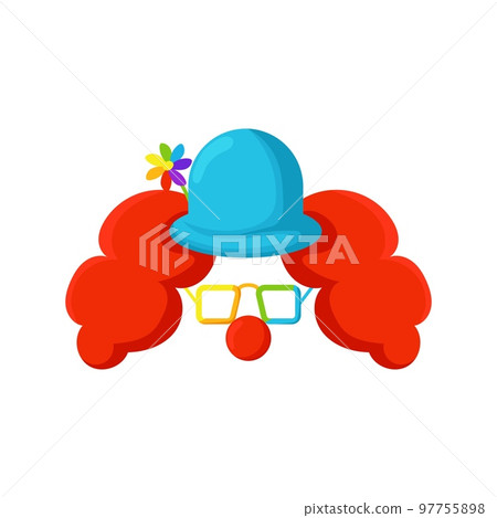 Clown mask with blue cap template 97755898