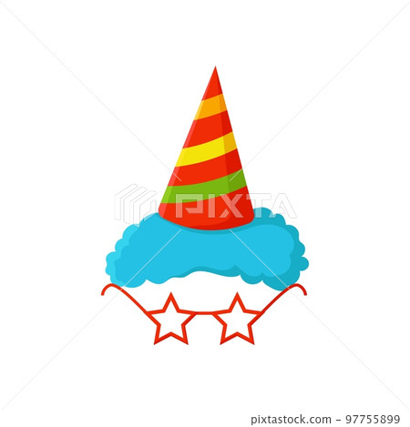 Clown mask with rainbow cap template 97755899