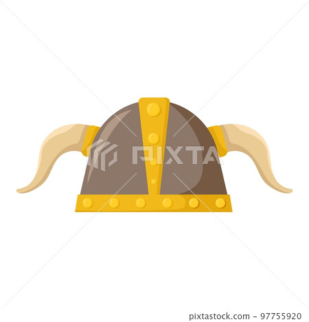 Medieval viking helmet with lowered horns 97755920