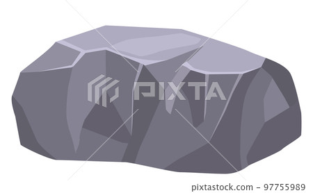 Rock boulder. Grey gravel stone natural element 97755989