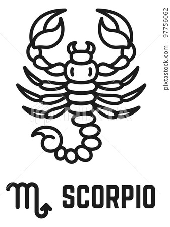 Scorpio sign. Black line icon. Horoscope symbol Scorpio sign. Black line icon. Horoscope symbol 97756062