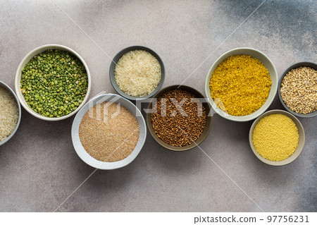 Grain cereals in bowls Grain cereals in bowls 97756231