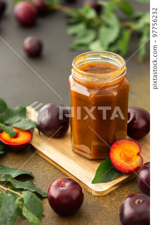 Homemade plum jam 97756232