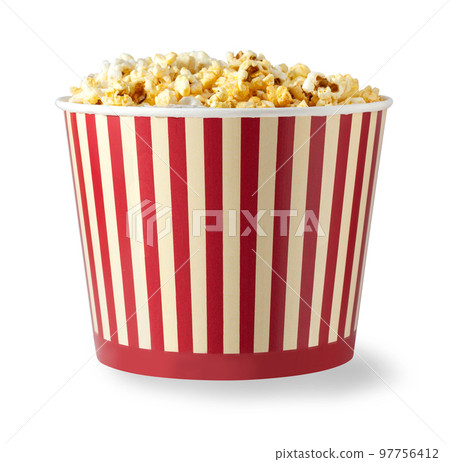 Paper striped bucket with popcorn 97756412