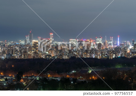北海道，札幌，夜景，城市景觀，城市景觀，新井山 97756557