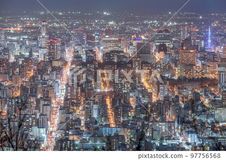 北海道、札幌、夜景、街景、街景、三隅山、大倉山、Horomi Pass 97756568