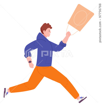 Boy hurry for sale discount. Man running with shopping bag Boy hurry for sale discount. Man running with shopping bag 97756788