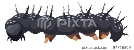 Caterpillar icon. Cartoon moth stage. Wild insect 97756809