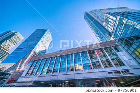 Tokyo cityscape in Japan View of Keio Inokashira Line Shibuya Station, Shibuya Mark City, Shibuya Scramble Square, etc. 97756901