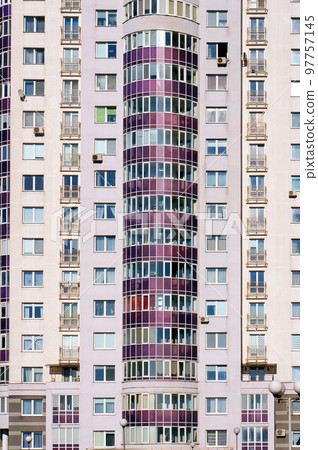 Windows on Facade of Modern Apartment Building. Windows on Facade of Modern Apartment Building. 97757145