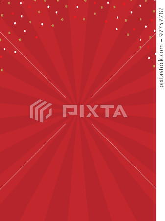 Red concentration line with dancing confetti / background of radiation - image material for sale, hit, celebration Red concentration line with dancing confetti / background of radiation - image material for sale, hit, celebration 97757782