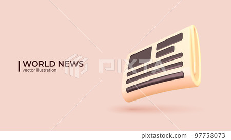 Realistic 3d Design of Newspaper. Vector illustration Realistic 3d Design of Newspaper. Vector illustration 97758073