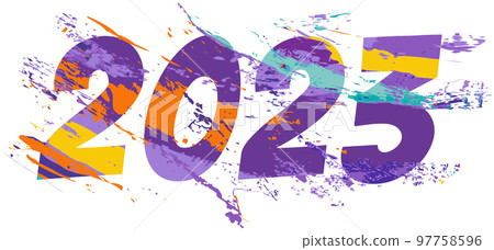 New Year 2023 decorative design element or greeting card 97758596