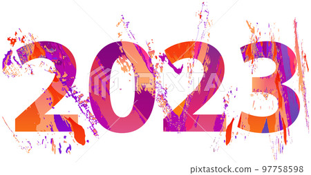 New Year 2023 caption design element or greeting card New Year 2023 caption design element or greeting card 97758598