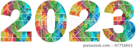 New Year 2023 colorful geometric design or greeting card New Year 2023 colorful geometric design or greeting card 97758601
