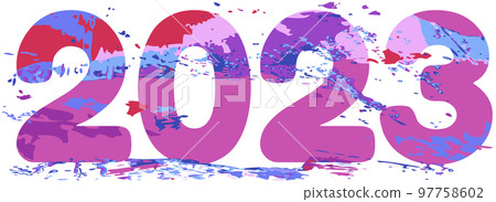 New Year 2023 sign design element or greeting card New Year 2023 sign design element or greeting card 97758602